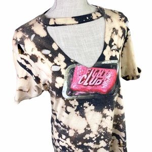 Fight Club Bleached Distressed TShirt Sz M
